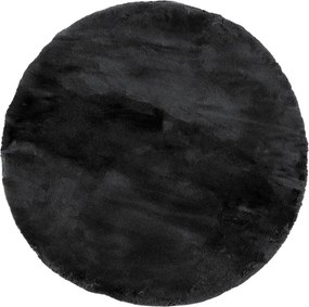 Στρογγυλό Χαλί Γούνινο (Φ120) Βιοκαρπέτ Cloud R01 Black