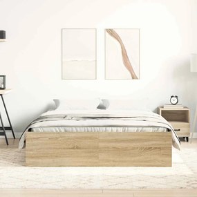 vidaXL Πλαίσιο Κρεβατιού Sonoma Δρυς 140x200 εκ.