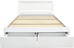 Κρεβάτι Olympus pakoworld με συρτάρι σε λευκή απόχρωση 150x200εκ
