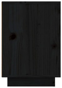 vidaXL Κομοδίνο Μαύρο 50 x 34 x 50 εκ. από Μασίφ Ξύλο Πεύκου