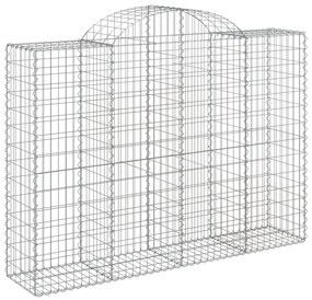 Συρματοκιβώτια Τοξωτά 5 τεμ. 200x50x140/160 εκ. Γαλβαν. Ατσάλι - Ασήμι