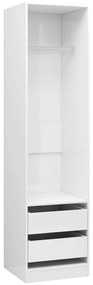 vidaXL Ντουλάπα με Συρτάρια Γυαλιστερό Λευκό 50x50x200 εκ. Επεξ. Ξύλο