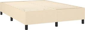 vidaXL Κρεβάτι Boxspring με Στρώμα Κρεμ 140x200 εκ. Υφασμάτινο
