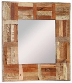 337248 Καθρέφτης Τοίχου 50 x 50 εκ. από Μασίφ Ανακυκλωμένο Ξύλο - Καφέ