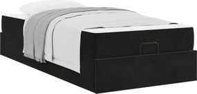vidaXL Σκελετός κρεβατιού με στρώμα 2 pcs Μαύρο Βελούδο