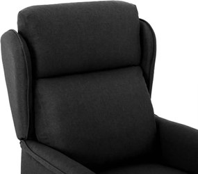 vidaXL Ανακλινόμενη πολυθρόνα Μαύρο 66.5 x 94 x 101.5 εκ Πολυεστέρας