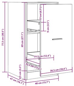 Συρταριέρα Γενικής Χρήσης Sonoma Δρυς 40x41x77,5 εκ Επεξ. Ξύλο - Καφέ