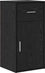 vidaXL Πλαϊνό γραφείο με συρτάρι Μαύρη Οξυά 38 x 34 x 75 εκ
