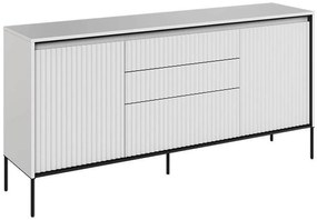 Σιφονιέρα Fresno AM100, Άσπρο, Μαύρο, Με συρτάρια και ντουλάπια, Αριθμός συρταριών: 3, 83x166x40cm, 46 kg | Epipla1.gr