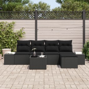 vidaXL Σετ Σαλονιού 6 Τεμαχίων με Μαξιλάρια Beige Πολυ Ρατάν