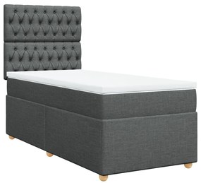 ΚΡΕΒΑΤΙ BOXSPRING ΜΕ ΣΤΡΩΜΑ ΣΚΟΥΡΟ ΓΚΡΙ 80X200 ΕΚ. ΥΦΑΣΜΑΤΙΝΟ 3293415