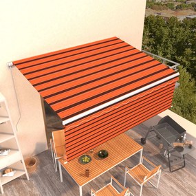 vidaXL Αναδιπλούμενη τέντα Πορτοκαλί και Καφέ 4 x 3 μ Πολυεστέρας