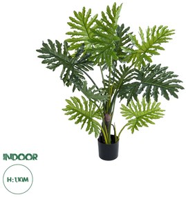 20686 GloboStar®  Artificial Garden PHILODENDRON 20686 Τεχνητό Διακοσμητικό Φυτό Φυλλόδενδρο Υ110cm