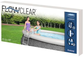 Bestway Σκάλα Πισίνας με 2 Σκαλοπάτια Flowclear 84 εκ. - Γκρι