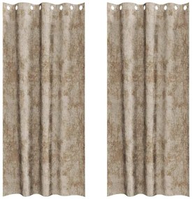 vidaXL Κουρτίνα με κουρτίνες 2 pcs Μπρονζέ 225 x 140 εκ. Βελούδο