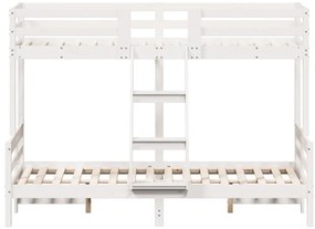 vidaXL Κουκέτα 90x200/120x200 εκ. Λευκό από Μασίφ Ξύλο Πεύκου