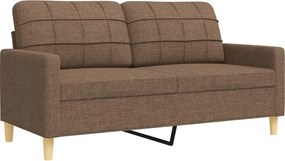 vidaXL Σετ Σαλονιού 3 Τεμαχίων Καφέ από Ύφασμα Μικροϊνών