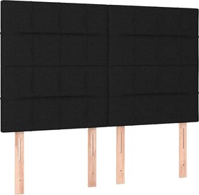 vidaXL Κρεβάτι Boxspring με Στρώμα Μαύρο 140x190 εκ. Υφασμάτινο