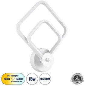Απλίκα Φωτιστικό Τοίχου LED 15W 1800lm CCT ANNA Globostar-61086-Λευκό 61086