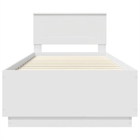vidaXL Σκελετός Κρεβατιού Λευκό 75 x 190 cm Επεξεργασμένο Ξύλο