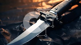 Intra Συλλεκτικό Ξύλινο Παζλ Plywood 4mm - Μαχαίρι σε ύφασμα ή ύφασμα Σε Ξύλινο Κουτί - Διαστάσεις: 10x10 cm – 25 κομμάτια