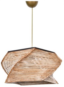 ΦΩΤΙΣΤΙΚΟ ΟΡΟΦΗΣ ΕΣΩΤΕΡΙΚΟΥ ΧΩΡΟΥ ΚΡΕΜΑΣΤΟ ΑΠΟ ΞΥΛΟ ΚΑΙ BAMBOO ΦΥΣΙΚΟ HM7357 36x36x65Υ εκ.