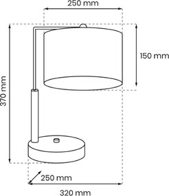 Επιτραπέζιο Φωτιστικό Lino Biel με καπέλο Λευκό με Λινό