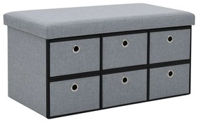 vidaXL Πάγκος Αποθήκευσης Ανοιχτό Γκρι 76x38x38 εκ. Συνθετικό Λινό
