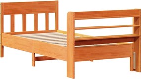 vidaXL Σκελετός Κρεβ. Χωρίς Στρώμα Καφέ Κεριού 75x190 εκ Μασίφ Πεύκο