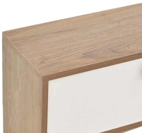 Έπιπλο τηλεόρασης Salon pakoworld χρώμα καρυδί-λευκό 120x25x37εκ