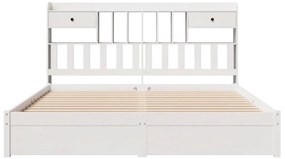 vidaXL Κρεβάτι Βιβλιοθήκη Χωρίς Στρώμα 180x200 εκ Μασίφ Ξύλο Πεύκου
