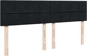 vidaXL Κρεβάτι Boxspring με Στρώμα Μαύρο 200x200 εκ. Βελούδινο