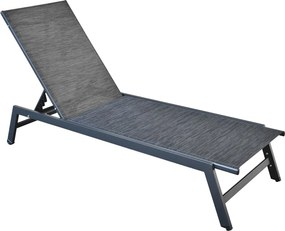 CORTE Ξαπλώστρα K/D, Μέταλλο Βαφή Μαύρο, Textilene Ανθρακί   2τμχ