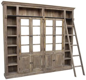 Βιβλιοθήκη Librardy Inart lime wash μασίφ mango ξύλο 247x35x220εκ 247x35x220 εκ.
