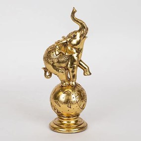Διακοσμητικός Ελέφαντας 752-11555 13x9x31cm Gold Estheti Home Πολυρεσίνη