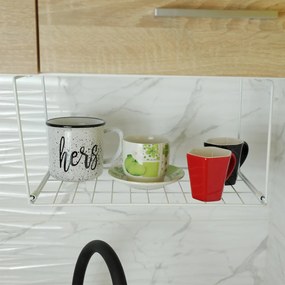 Κρεμαστό Μεταλλικό Ράφι 32x19x17cm Άσπρο ή Μαύρο - Άσπρο