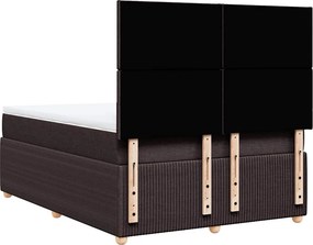 vidaXL Κρεβάτι Boxspring με Στρώμα Σκούρο Καφέ 140x200 εκ Υφασμάτινο