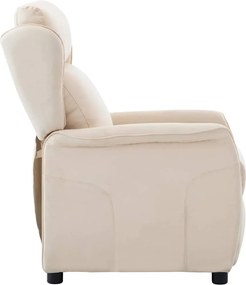 vidaXL Ανακλινόμενη πολυθρόνα Κρεμ 66.5 x 94 x 101.5 εκ Πολυεστέρας