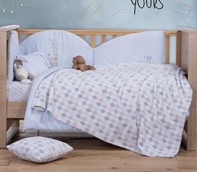 Βρεφικη Κουβερτα Fleece Κουνιας Sweet Rhombus Blue 110X150 Nef-Nef Homeware