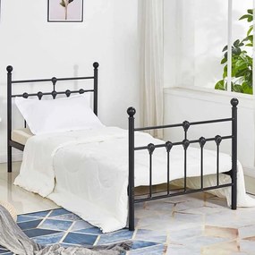 Κρεβάτι HM574.01 190Χ90cm Black Μονό Metal