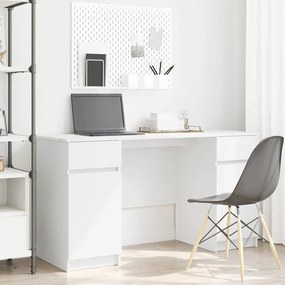vidaXL Γραφείο με συρτάρι Λευκό 140 x 49 x 76 εκ. Επεξεργασμένο ξύλο