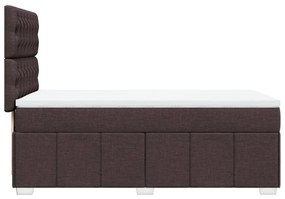 Κρεβάτι Boxspring με Στρώμα Σκούρο Καφέ 90x190 εκ. Υφασμάτινο - Καφέ