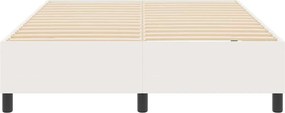 vidaXL Κρεβάτι πλατφόρμα Κρεμ 140 x 190 cm Υφασμάτινο Κορντουρά