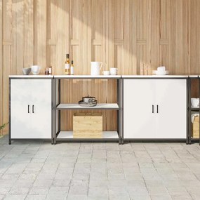 vidaXL Σετ Αποθήκευσης Κουζίνας με ράφι 3 pcs Λευκό 240 x 50 x 92 εκ