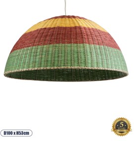 02062 GloboStar® GLOBOSTAR® CABALLEROS 02062 Boho Κρεμαστό Φωτιστικό Οροφής με Ντουί 1 x E27 AC 220-240V IP20 - Πολύχρωμο - Μ100 x Π100 x Υ53cm