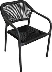Πολυθρόνα Κήπου ArteLibre MOOREA Ανθρακί Αλουμίνιο/Rattan 58x56x79cm