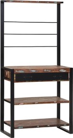 vidaXL Ράφι κουζίνας Πολύχρωμο και Μαύρο 80 x 40 x 160 cm