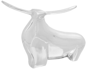 vidaXL Γλυπτό Ταύρος  Ασημί 37x44x17 εκ. Αλουμίνιο