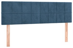 Κεφαλάρι Κρεβατιού LED Σκούρο Μπλε 144x5x78/88 εκ. Βελούδινο 3121664