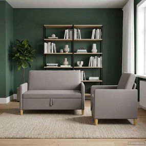 vidaXL Σαλονάκι Σετ Με Αποθηκευτικό Χώρο 2 pcs Taupe Πολυεστέρας
